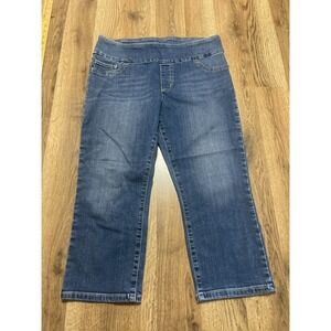 Lee Jeans, Women's Size 10 Medium, Blue Denim Capri Jeans Slimming Fit Pull On